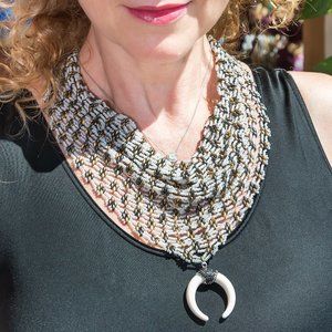 Beaded scarf necklace